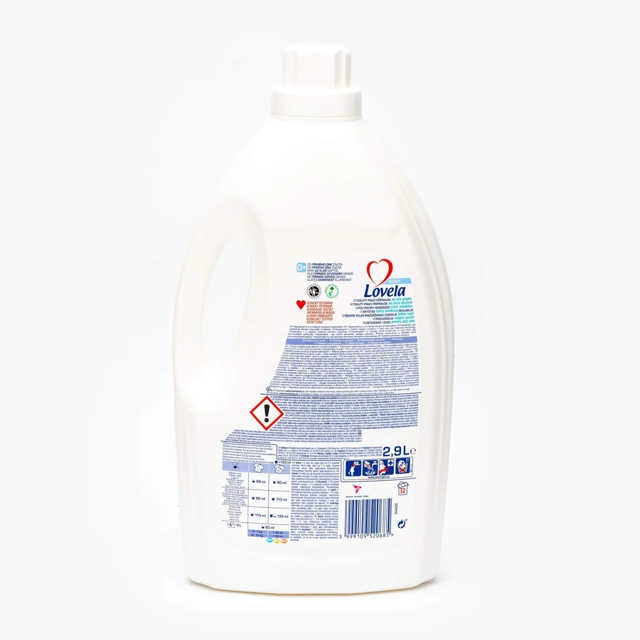 Liquid white laundry detergent, 2.9 Litres, Lovela Baby