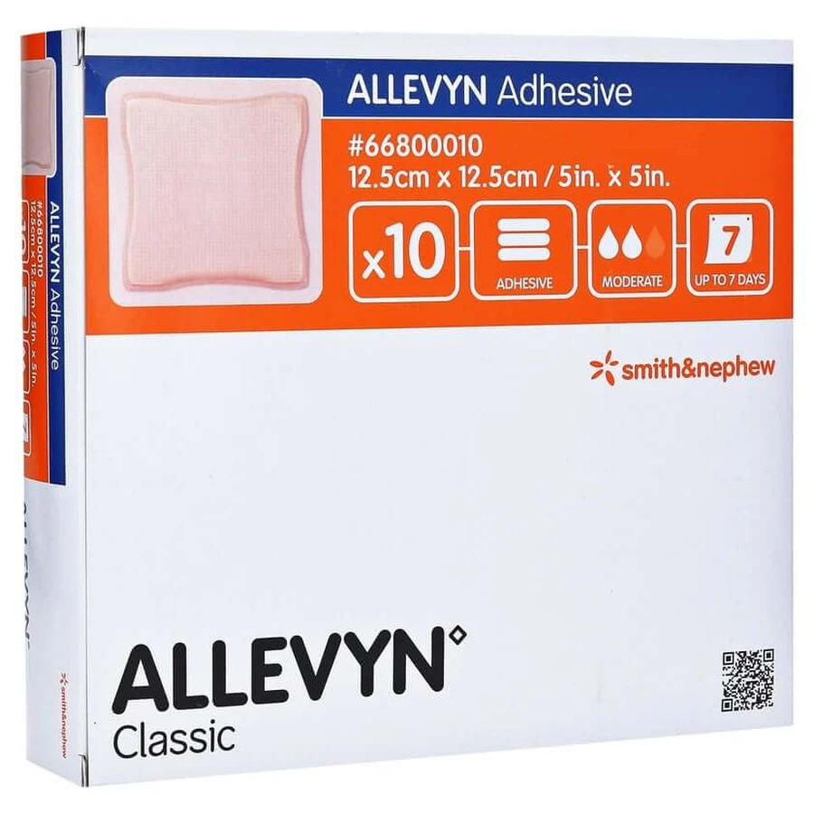 Allevyn Lijm 12,5x12,5 cm lijm W 10 st.