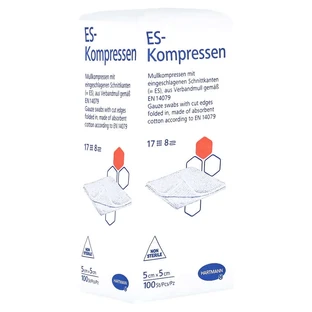 ES-KOMPRESSEN gauze pads non-sterile 5x5 cm 8-fold 100 pcs.