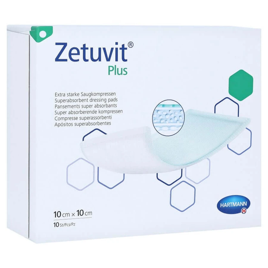 Zetuvit Plus extra strong absorbent compress sterile 10 pcs.