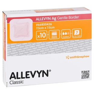 Allevyn Ag Borde Suave 7,5x7,5 cm Herida 10 uds.