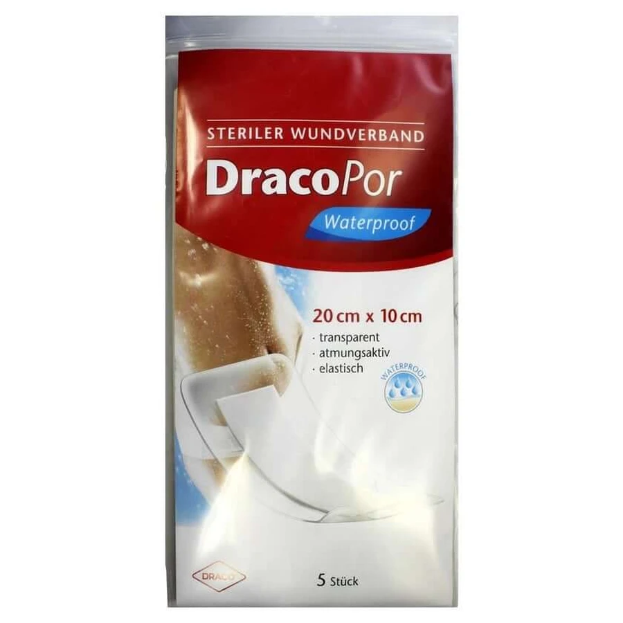 Dracopor Medicazione impermeabile per ferite 10x20 cm 5 pz.