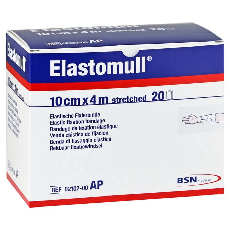 Elastomull 10 cmx4 m elastische fixatietape 20 stuks