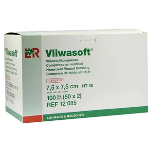 Compresses non tissées Vliwasoft 7,5 x 7,5 cm 6 plis stériles 50X2 pcs.
