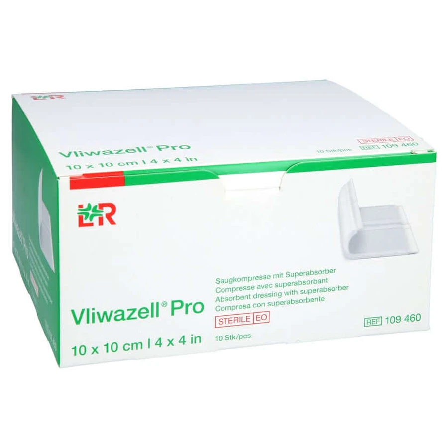 Vliwazell Pro Superabsorb.compress.sterile 1 10 pcs.