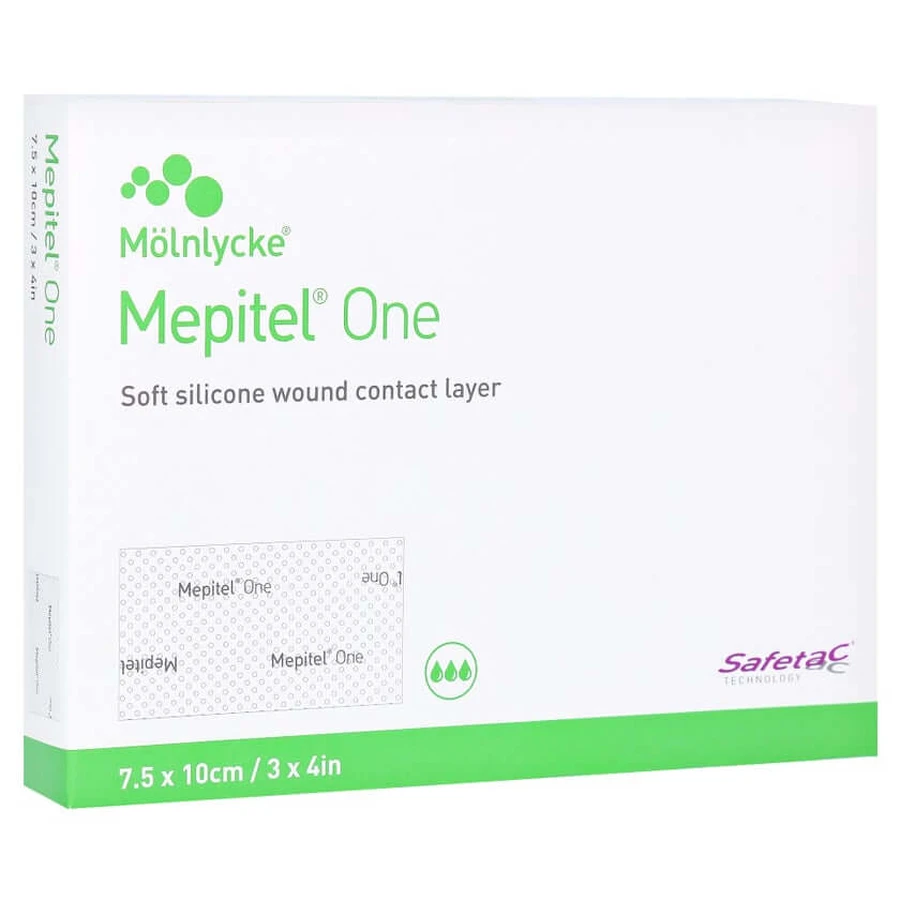 Mepitel One silicon plasă bandaj 7,5 x 10 cm 10 buc