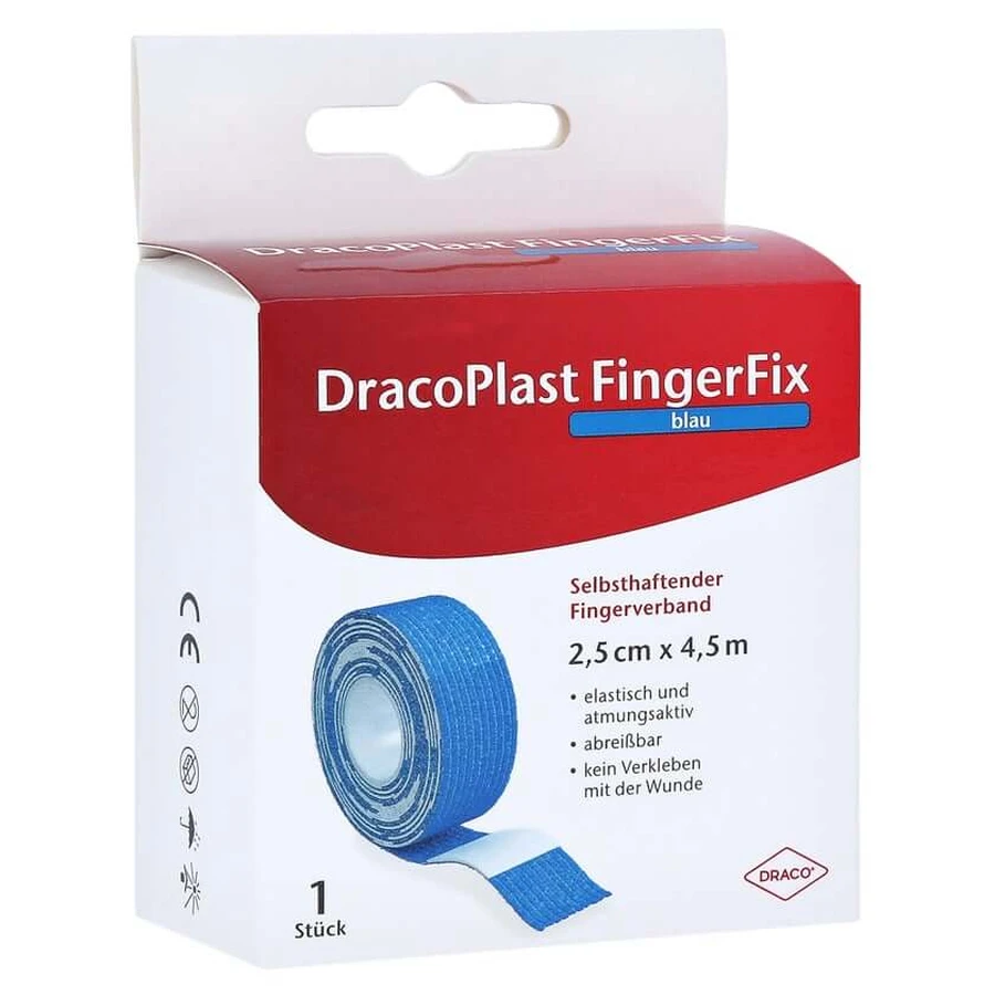 Dracoplast Fingerfix 2,5 cmx4,5 m w.wound 1 pc