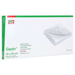 Gazin compresses de gaze 10x20 cm stériles 8 plis 5X2 pcs.