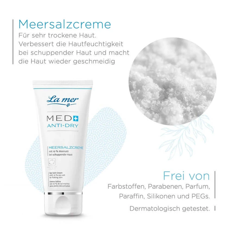 La mer MED+ ANTI-DRY Crème au sel marin sans parfum 50 ml