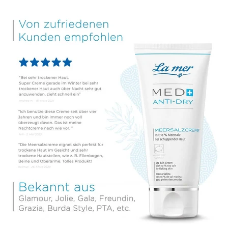 La mer MED+ ANTI-DRY Crème au sel marin sans parfum 50 ml