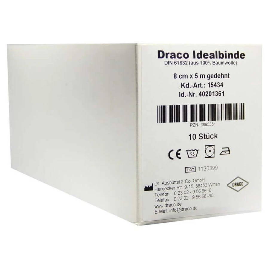 Vendaje Ideal, 8 cm x 5 m, conforme a la norma DIN, sin bucles, 10 unidades