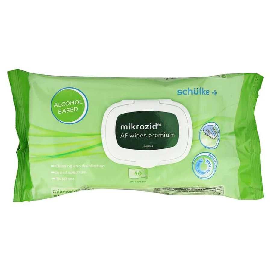 Mikrozid AF Premium Disinfectant Wipes (MP+Surface) 50 Count
