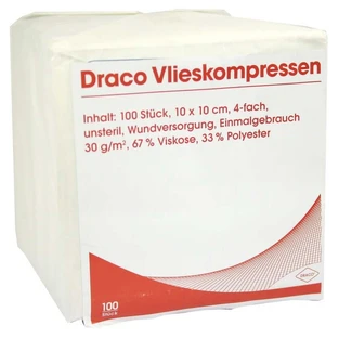Non-woven compresses, non-sterile, 10x10 cm, 100 count