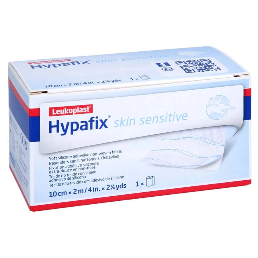 Gaze adhésive Hypafix pour peaux sensibles, 10 cm x 2 m, 1 rouleau