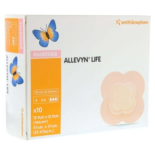 Allevyn Life: almohadillas de espuma de silicona de 12,9 x 12,9 cm, paquete de 10 unidades
