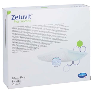 Zetuvit Plus Sterile Silicone, 20x20 cm, 10 pieces