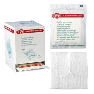Slit Gauze Pads, 10x10 cm, Sterile, 1 Pack of 40 x 2