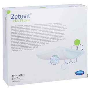 Zetuvit Plus - Silicone stérile, 20 x 20 cm, 10 pièces