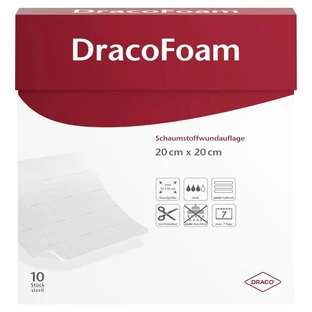 Dracofoam Foam Wound Dressing 20x20, 10 Count