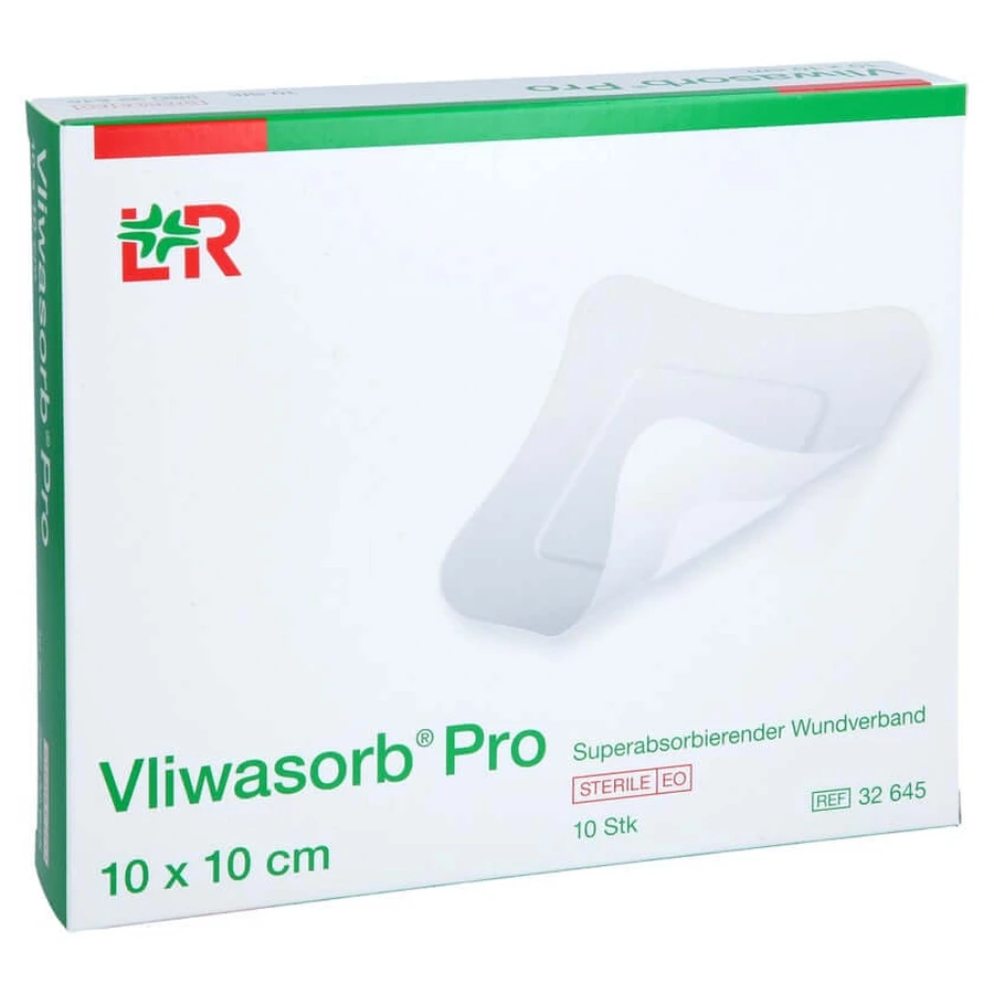 Vliwasorb Pro Superabsorbent Compound, Sterile, 10x10 cm, 10 pieces