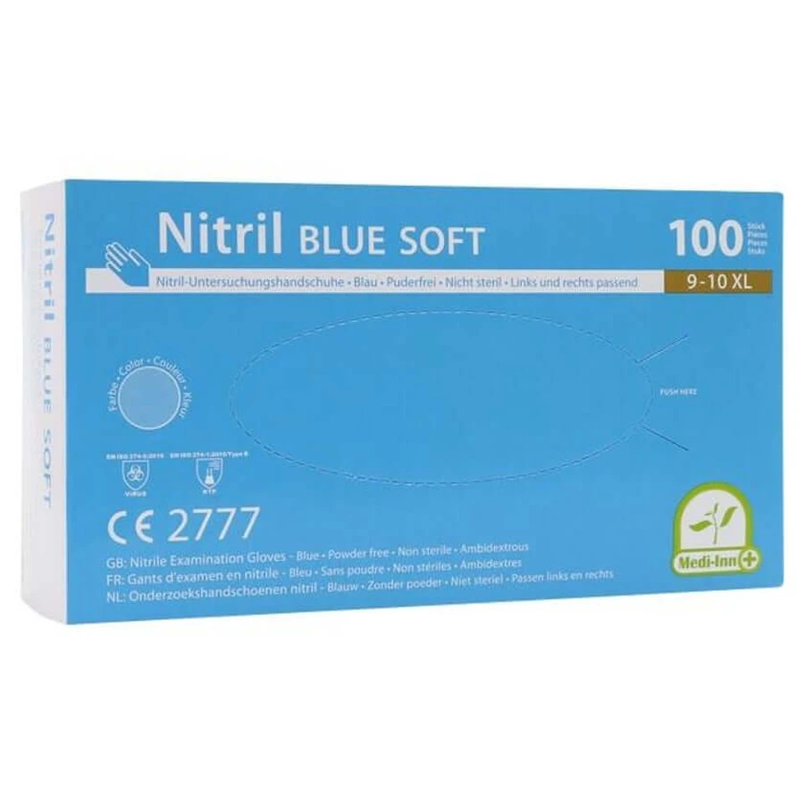 Disposable Nitrile Gloves, XL, Blue, 100 Count