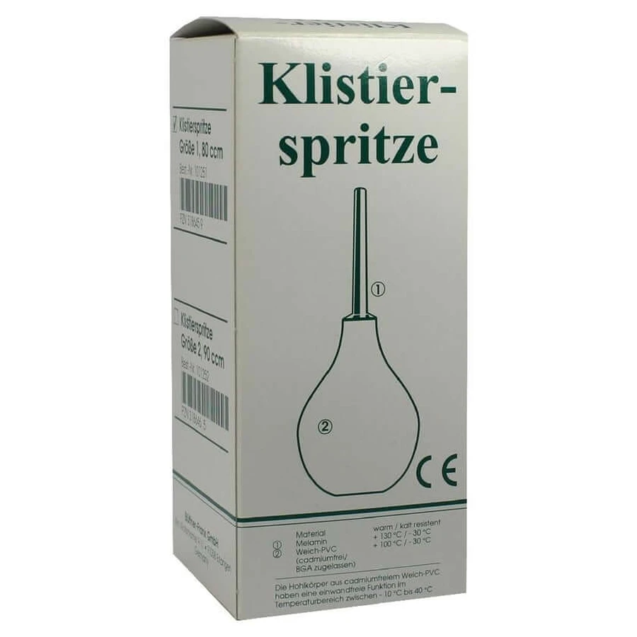 Klysma-spuit, maat 1, peervormig met slang, 80 g, 1 stuk