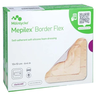 Mepilex Border Flex Adhesive Foam Dressing, 10 x 1, 10 pieces