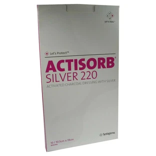 Actisorb 220 Silver 10.5 x 19 cm, sterile, pack of 10