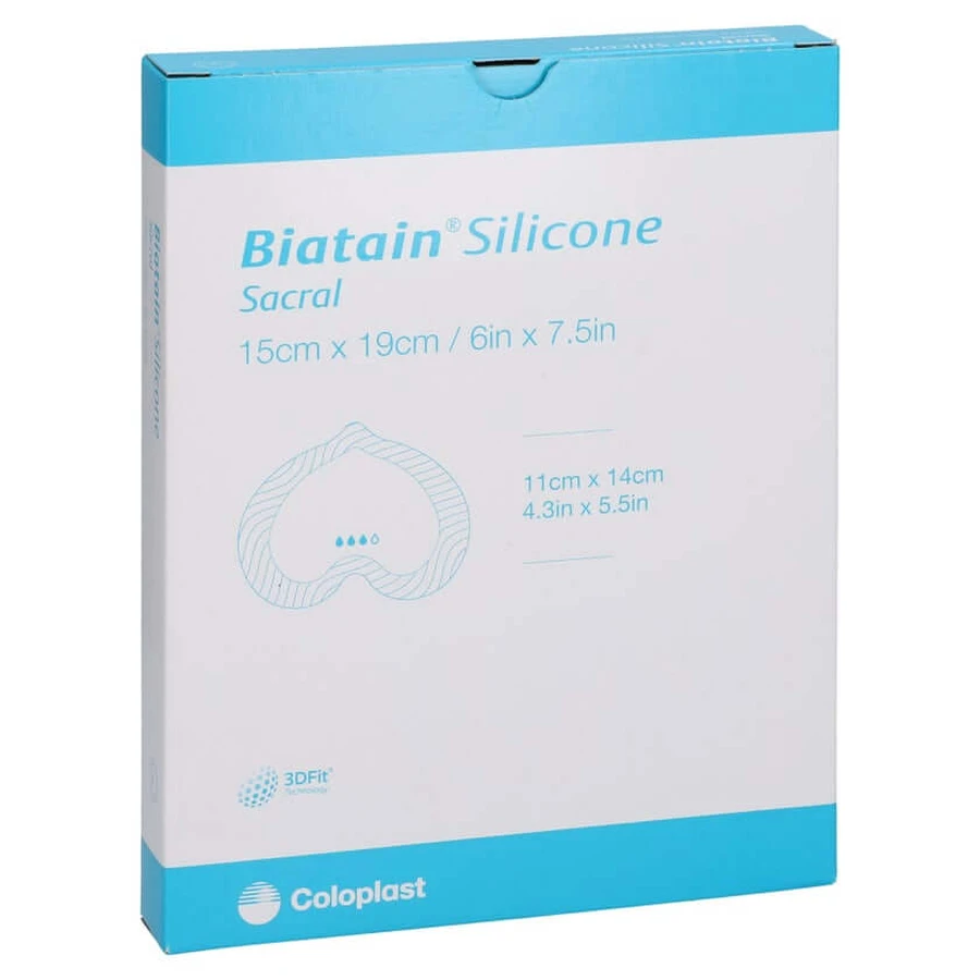 Biatain-siliconen-schuimverband, klein (15 x 19 cm), 5 stuks