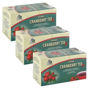 Avitale Cranberry-theezakjes, 3 verpakkingen van 20 stuks