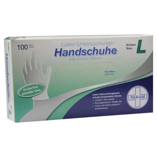 Guantes de látex desechables sin polvo, talla L, paquete de 100 unidades