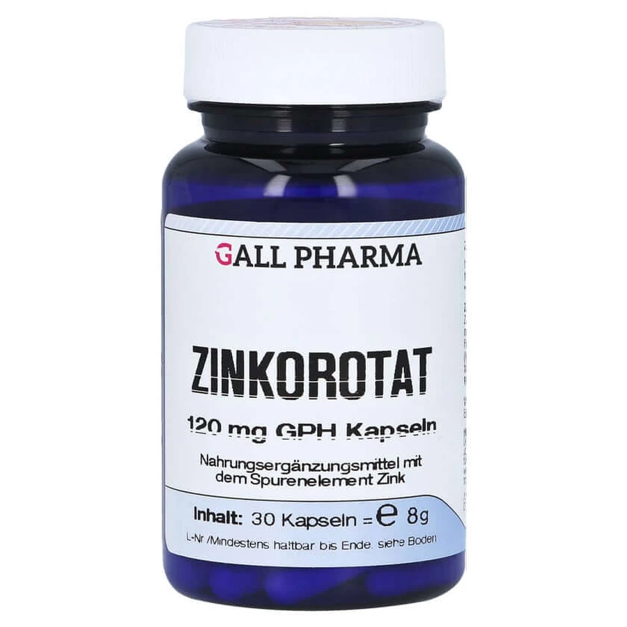 Gélules d'orotate de zinc 120 mg GPH, boîte de 30