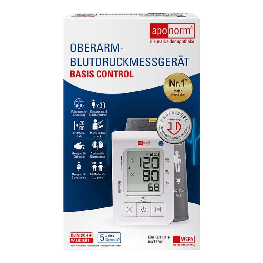 Tensiómetro de brazo aponorm Basis Control, 1 unidad