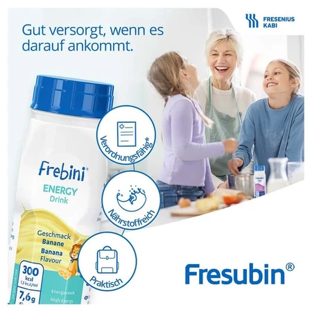 Frebini Energy Nutritional Drink for Children, Strawberry, 4 x 200 ml
