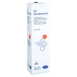 Non-sterile Es-compresses, 5x5 cm, 16-ply, 100 count