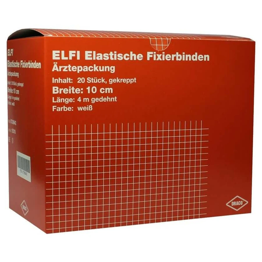 Dracoelfi elastisch steunverband, 10 cm x 4 m, crêpe, 20 stuks