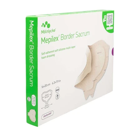 Mepilex Border Sacrum Foam Dressing, 16 x 20 cm, Sterile, 5 pcs