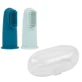 Juego de 2 dedales de silicona y caja protectora, 6meses+, azul y azul, Nattou