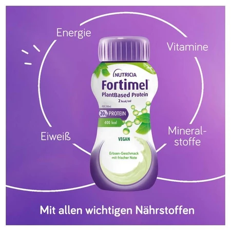Fortimel Proteína vegetal 2 kcal, paquete surtido de 8 x 4 x 200 ml