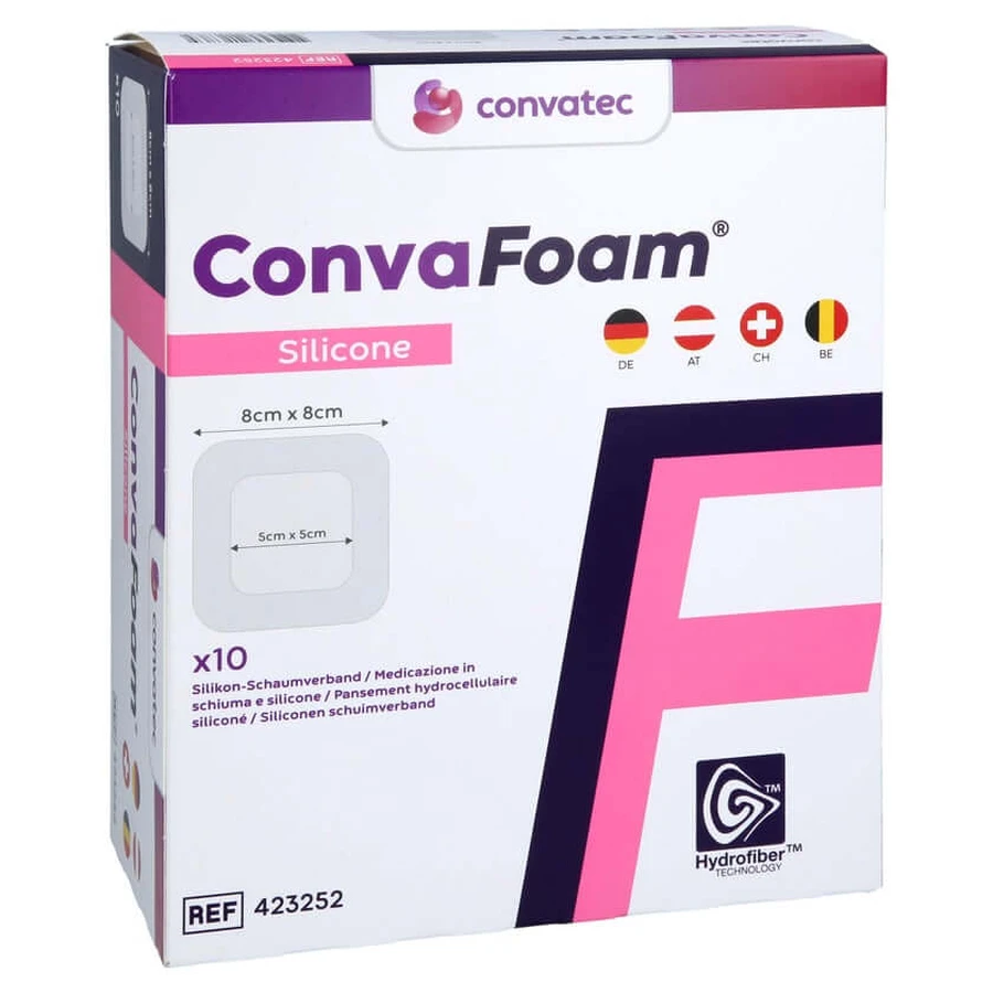 Convafoam siliconenverband, 8 x 8 cm, 10 stuks
