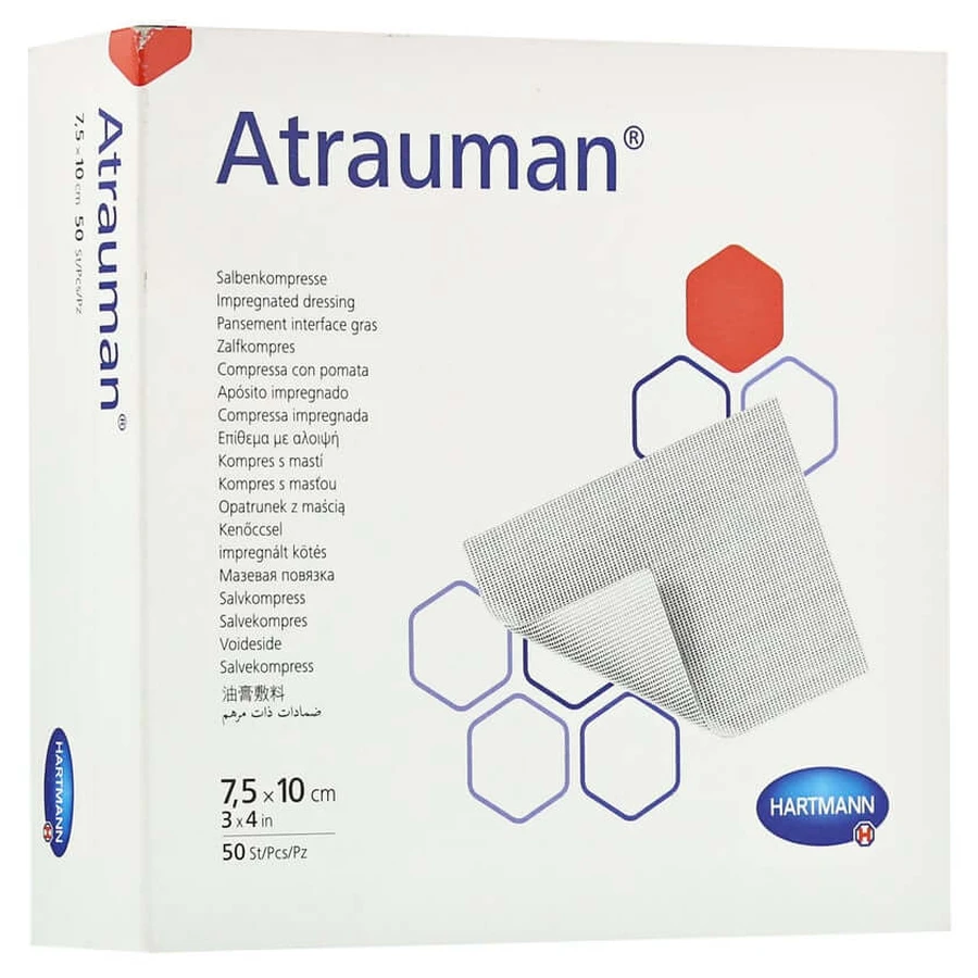 Atrauman 7.5 x 10 cm Sterile Gauze Pads, 50 Count
