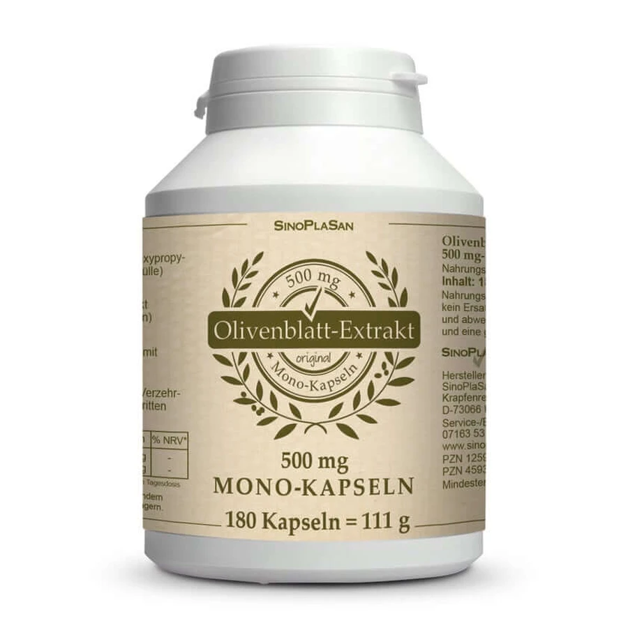 Estratto di foglie di olivo 500 mg, capsule monodose, confezione da 180