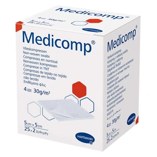 Medicomp Sterile Non-Woven Gauze, 5x5 cm, 4-ply, 25 x 2 pcs