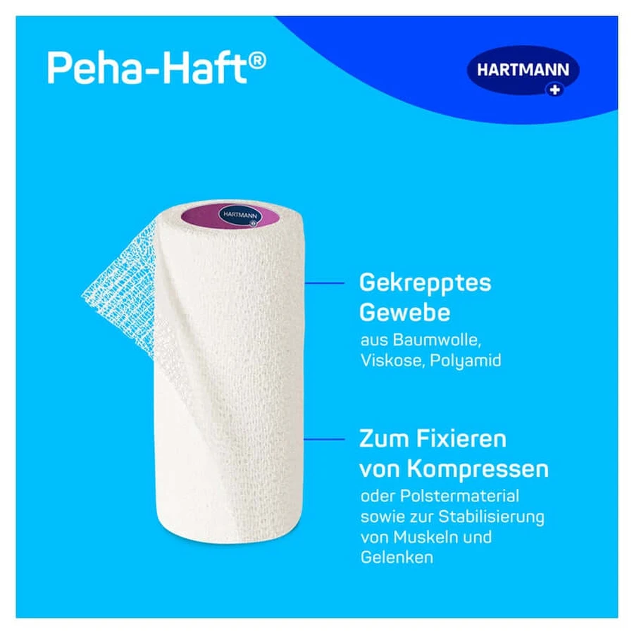 Peha Adhesive Fixation Bandage, Latex-Free, 8 cm x 4 m, 1 piece