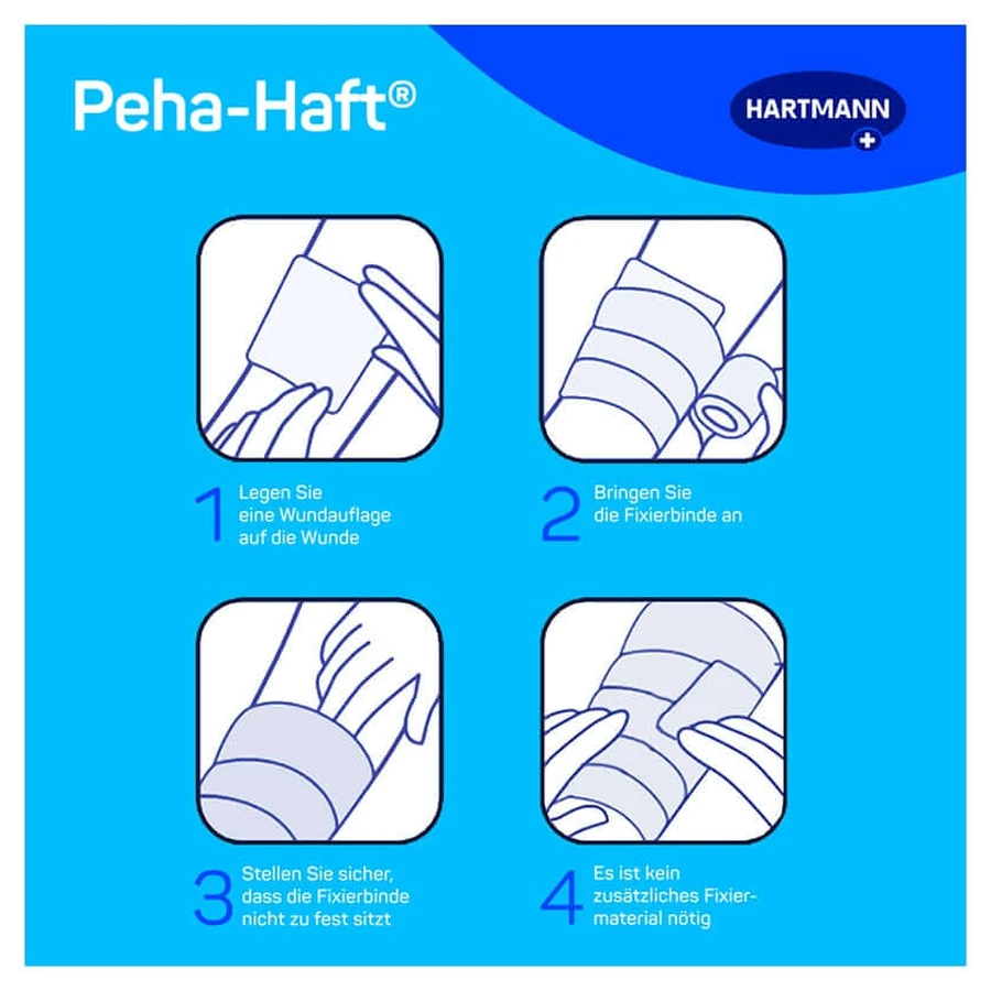 Peha Adhesive Fixation Bandage, Latex-Free, 8 cm x 4 m, 1 piece
