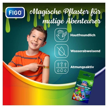 Pansements Figo pour enfants : Little Monsters (paquet de 10)