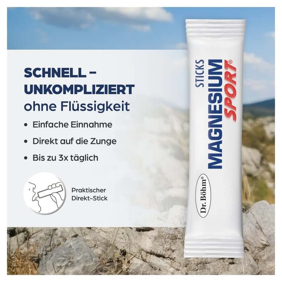 Dr. Böhm Bâtonnets de magnésium pour le sport, 20 x 1,5 g