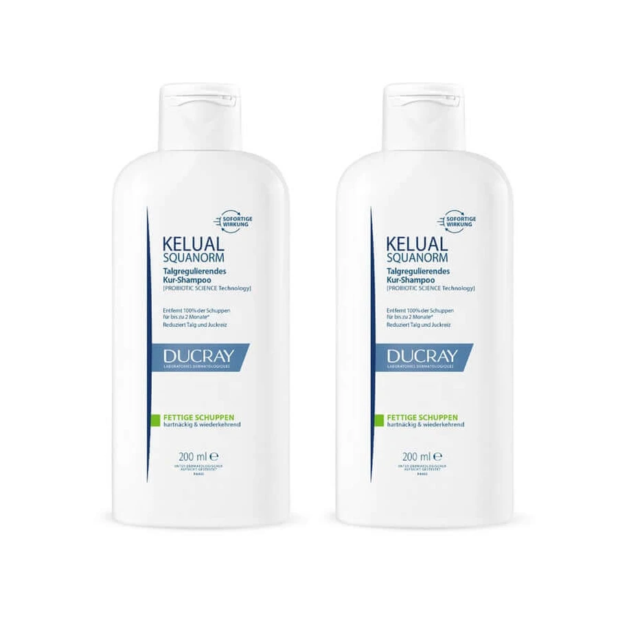 Ducray Kelual Caspa Grasa, Pack doble 2 x 400 ml