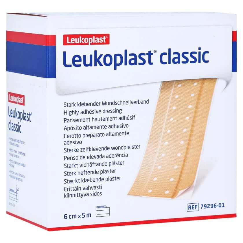 Leukoplast Classic Adhesive Bandage, 6 cm x 5 m, 1 roll