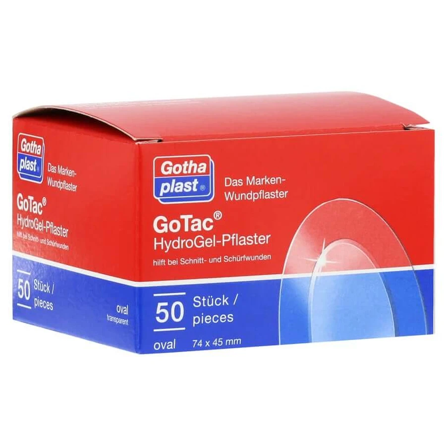 Cerotti in idrogel Gotac, 74 x 45 mm, ovali, confezione da 50 pezzi